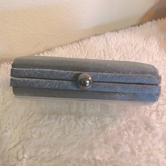 Valerie Stevens Gray Shimmer Clutch Evening Bag - Picture 5 of 7